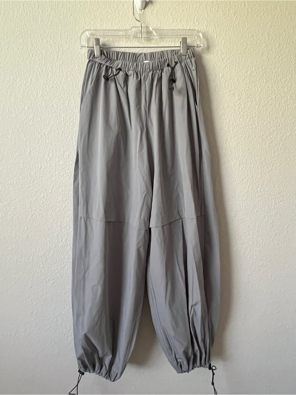 Princess Polly Light Gray Drawstring Balloon Parachute Pants